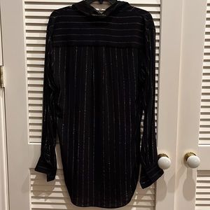 All Saints Black silver blouse M